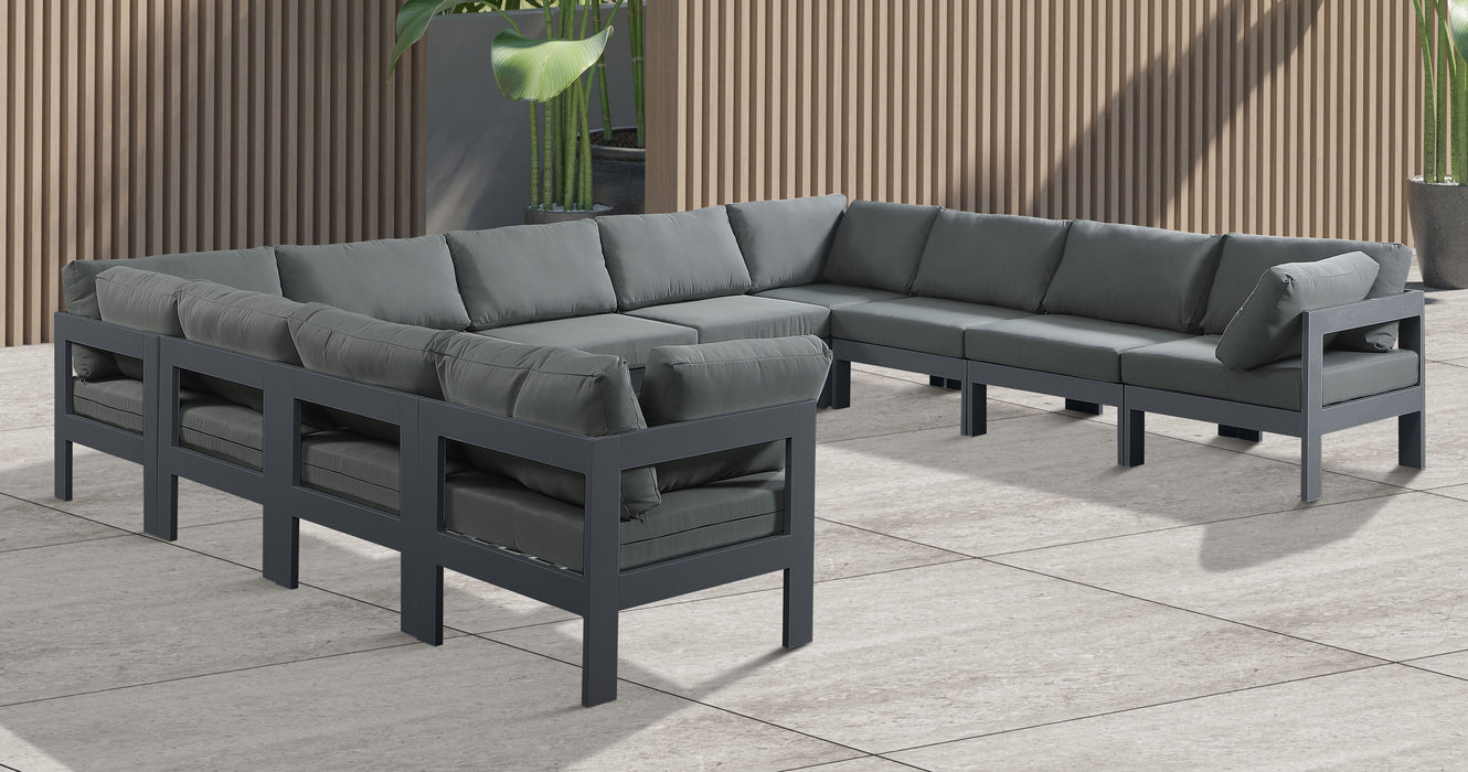 Nizuc - Outdoor Patio 11 Piece Modular Sectional With Gray Frame