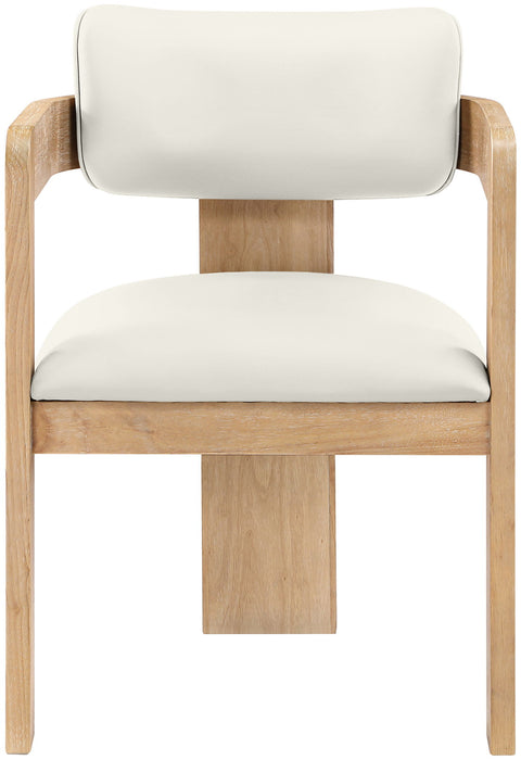 Sacha - Vegan Leather Upholstered Dining Chair With Natural Base (Set of 2)