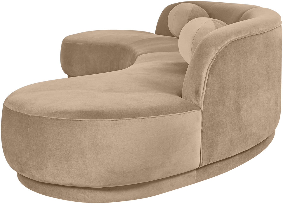 Avra - 146" Velvet Performance Fabric Upholstered Sectional