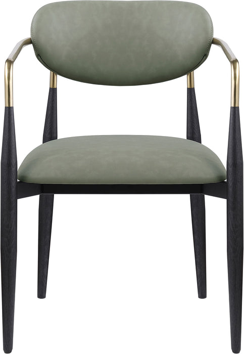 Ronda - Vegan Leather Upholstered Dining Arm Chair - Black Legs
