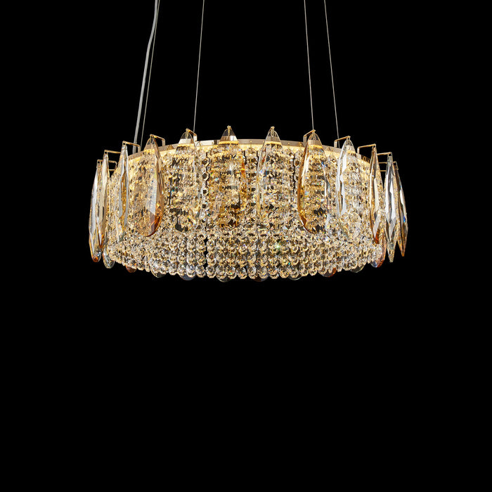 Michael Amini Lighting - Imperia 24" Wide Round Crystal LED Chandelier - Champagne Gold