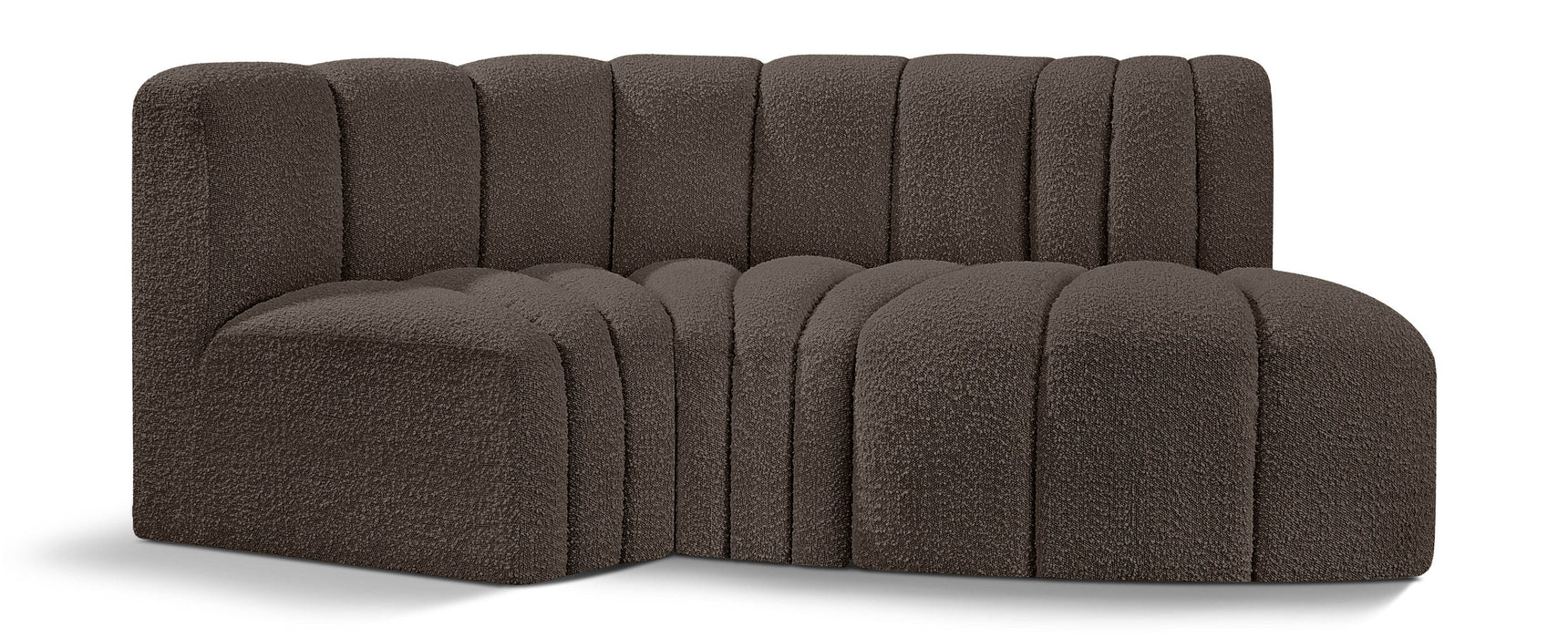 Arc - Boucle Fabric 3 Piece Modular L-Shaped Sofa