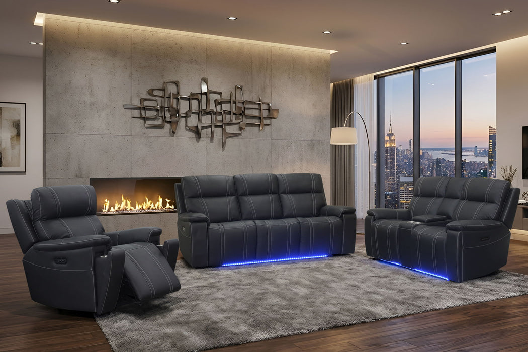 Hartley - Reclining Console Loveseat With Power Footrest - Black