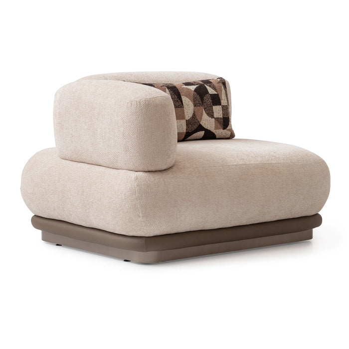 Bristol Point - LAF Chair - Fawn / Saddle Brown