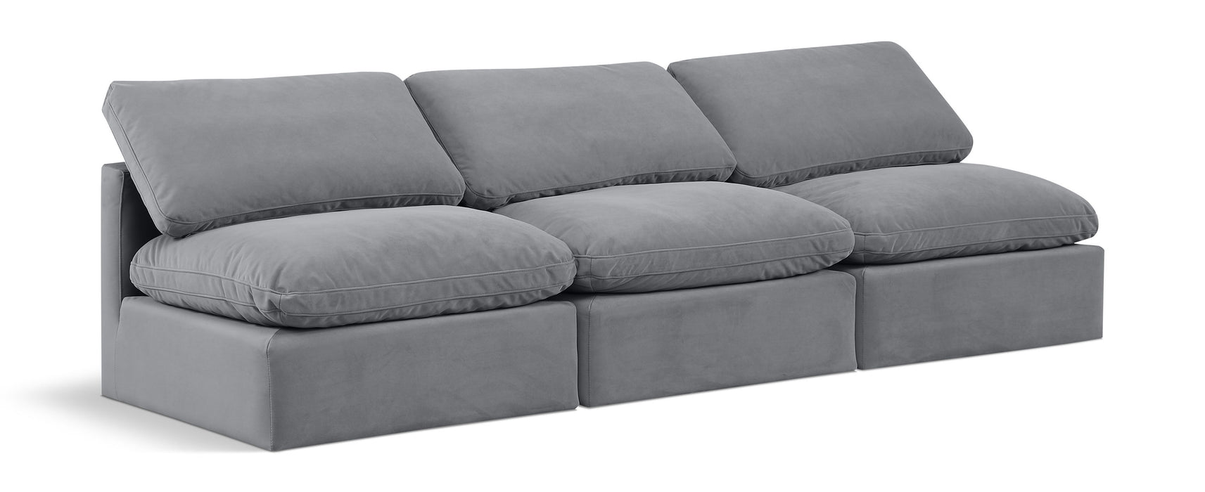 Indulge - Velvet 3 Seat Modular Armless Sofa