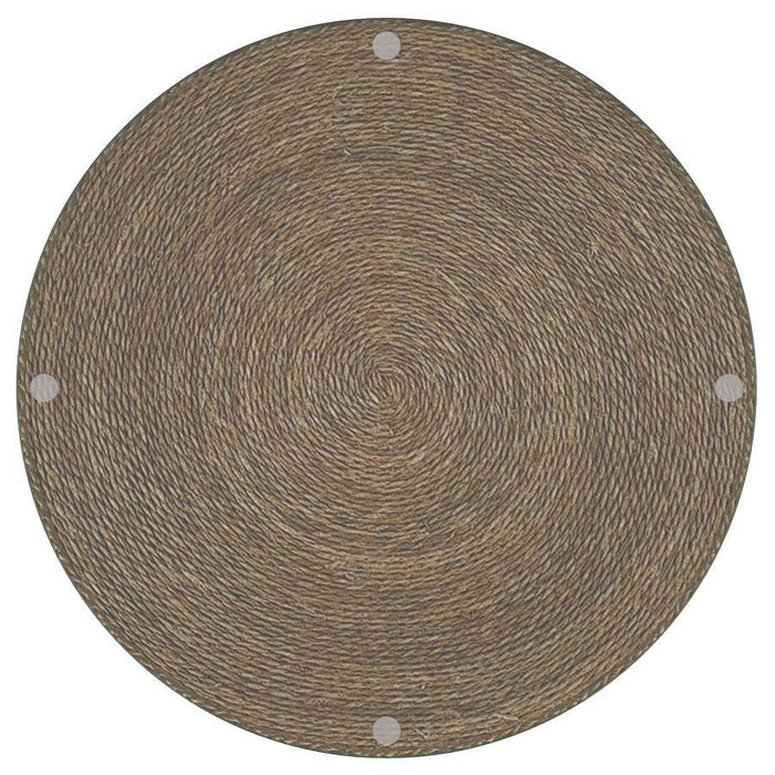 Halden - Round Woven Seagrass Accent Side Table - Light Brown