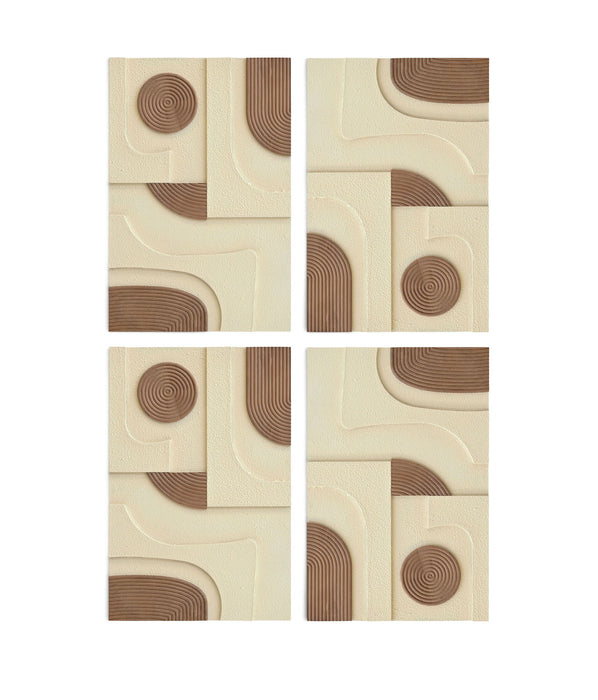 Element - Mango Wood 4 Piece Wall Art