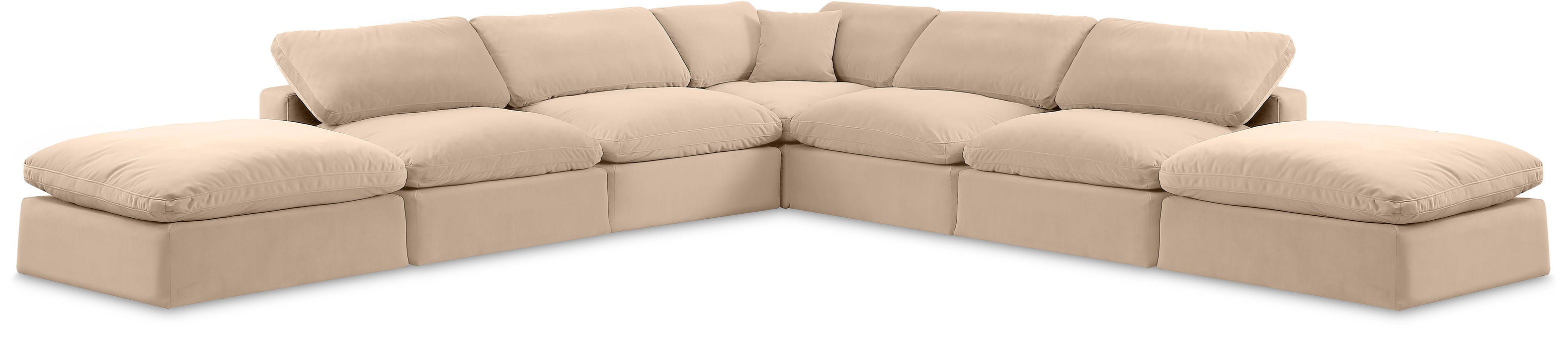 Comfy - 7 Piece Velvet Modular Corner Sectional