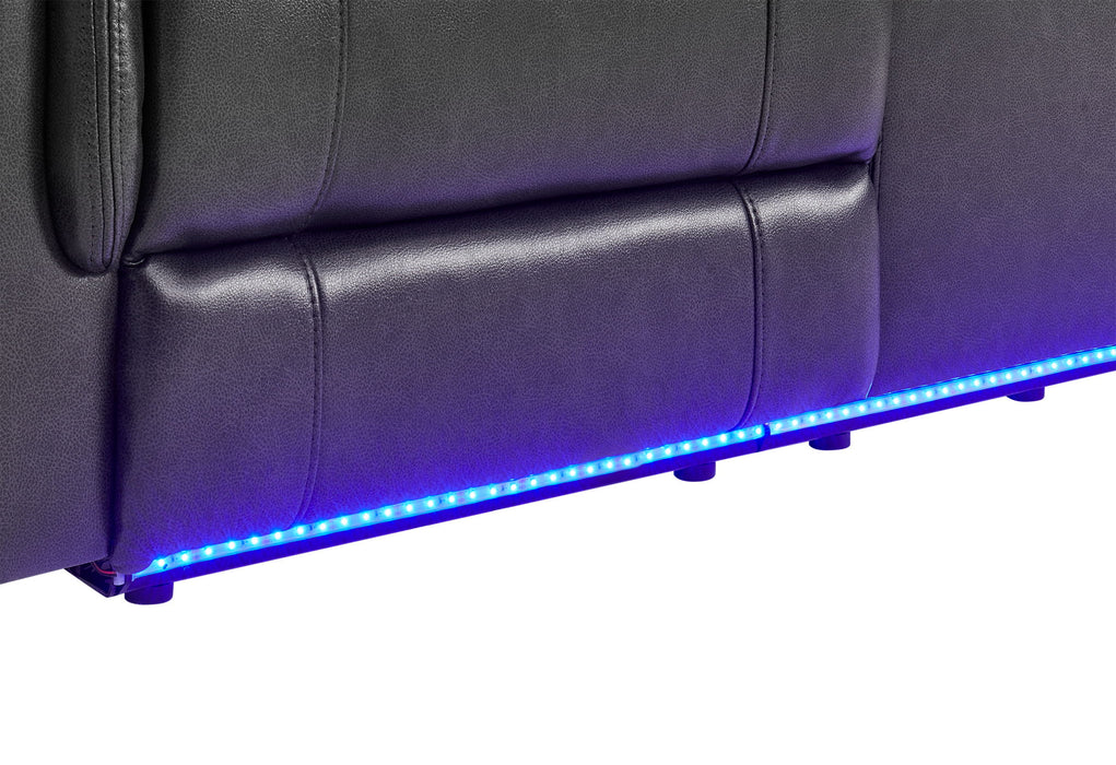 U8879 - Power Reclining Sofa With LED And Global Surround System - Charcoal