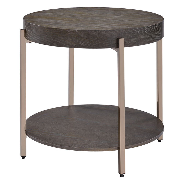 Weyton - End Table - Light Brown & Champagne