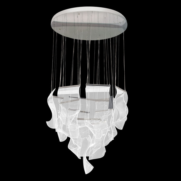 Michael Amini Lighting - Sheer Waves 18-Light Modern LED Chandelier - Chrome