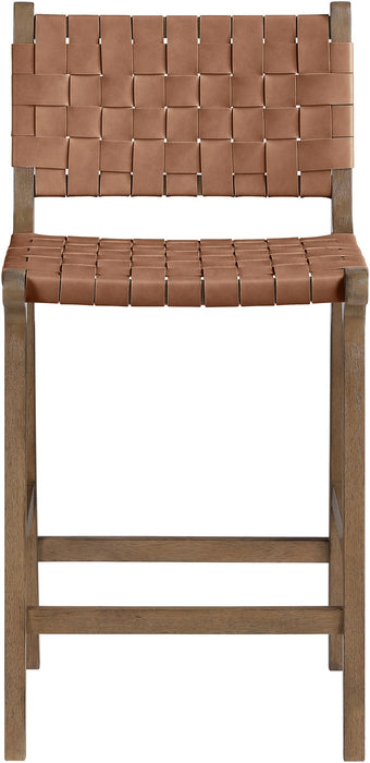 Entwine - Vegan Leather Upholstered Counter Stool - Painted Brown