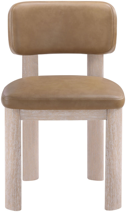 Paloma - Vegan Leather Upholstered Dining Chair (Set of 2) - Tan / Rich Natural