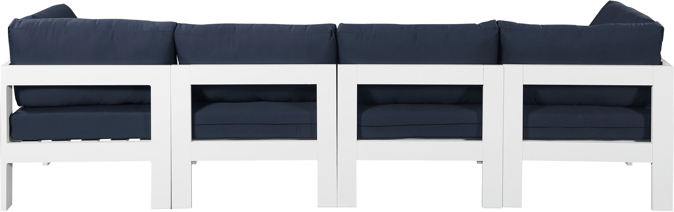Nizuc - Outdoor Patio 4 Seat Modular Sofa With White Frame