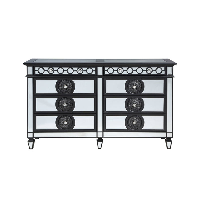 Varian II - Dresser - Mirrored, Black & Sliver