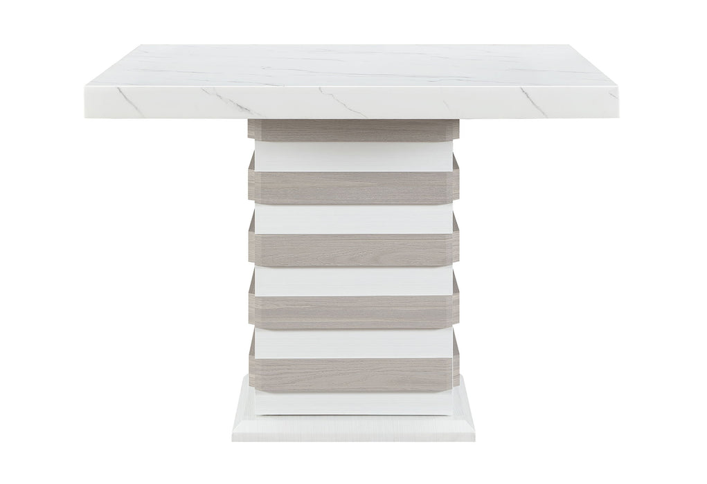 D2507 - 5 Piece Dining Room Set (Bar Table With Hidden Storage In The Base With 4 Bar Stools) - White