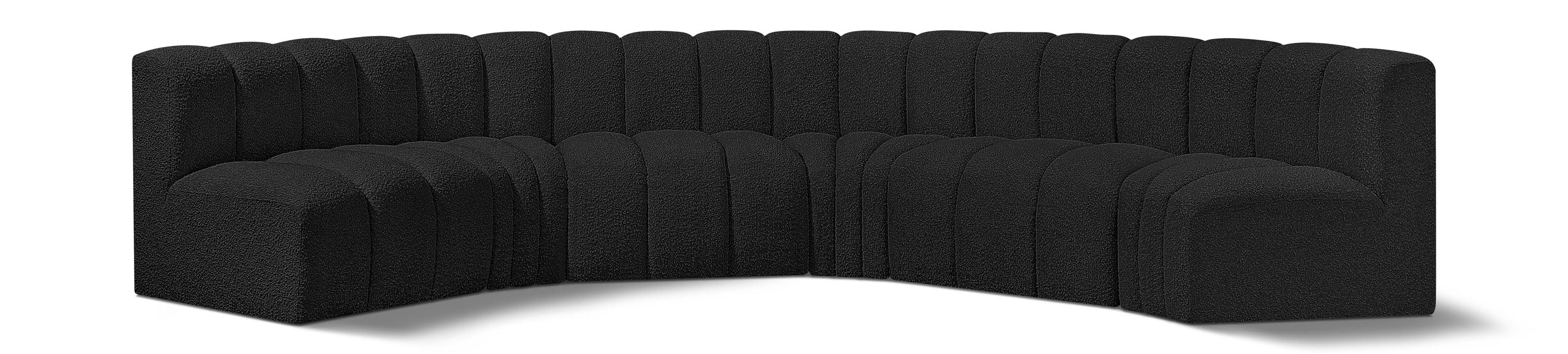 Arc - Boucle Fabric 6 Piece U-Shaped Modular Sofa