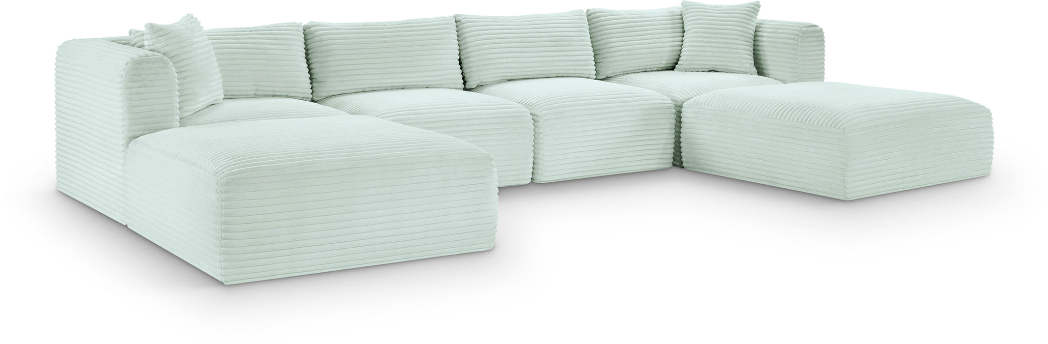 Shaggy - 6 Piece Modular Sectional With 2 Ottomans