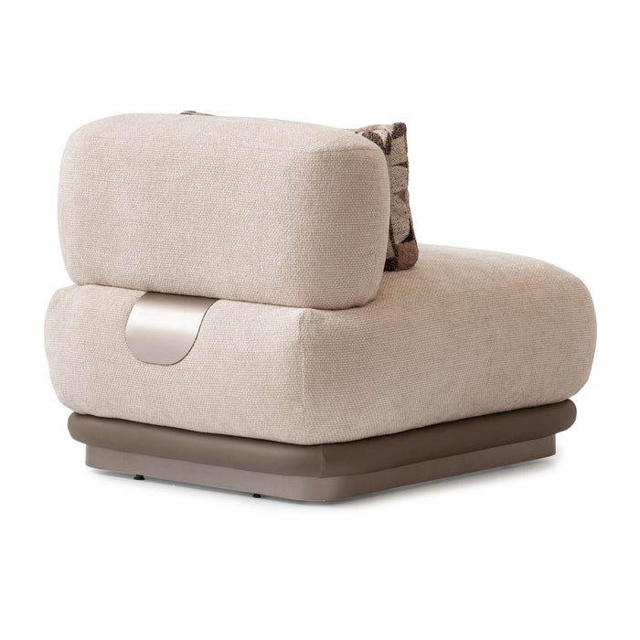 Bristol Point - Armless Chair - Fawn / Saddle Brown