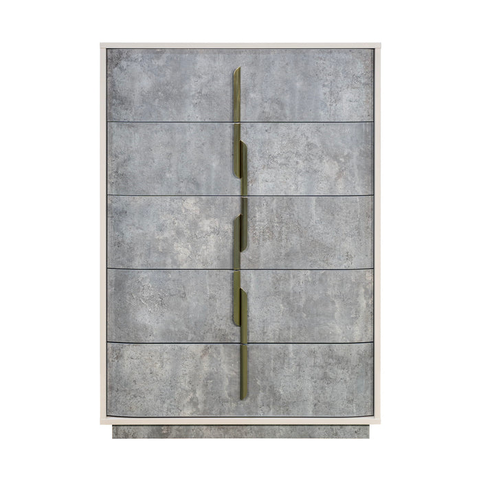 Pavira - 5-Drawer Chest - Stone
