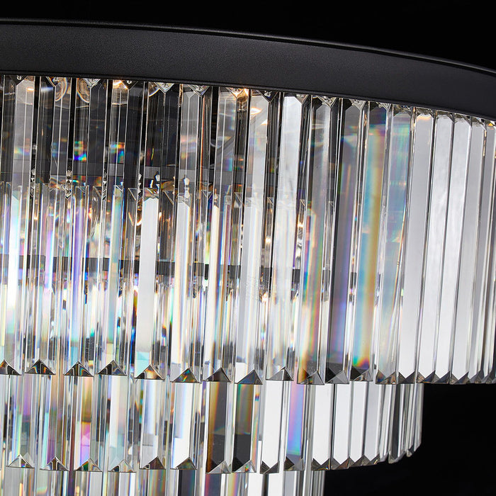 Michael Amini Lighting - Allure 28-Light Round Crystal Chandelier - Matte Black / Pearl Silver