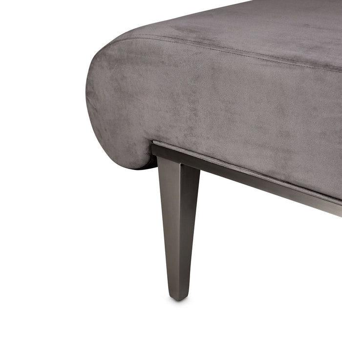 Roxbury Park - Velvet Chaise - Gray Pearl / Stainless Steel