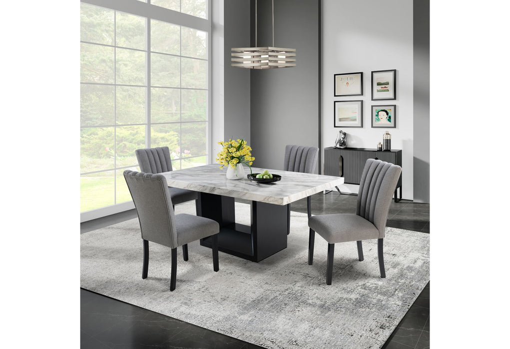 5 Piece Dining Room Set (D02DT Dining Table And 4 D8685DC Dining Chairs) - Black / Gray