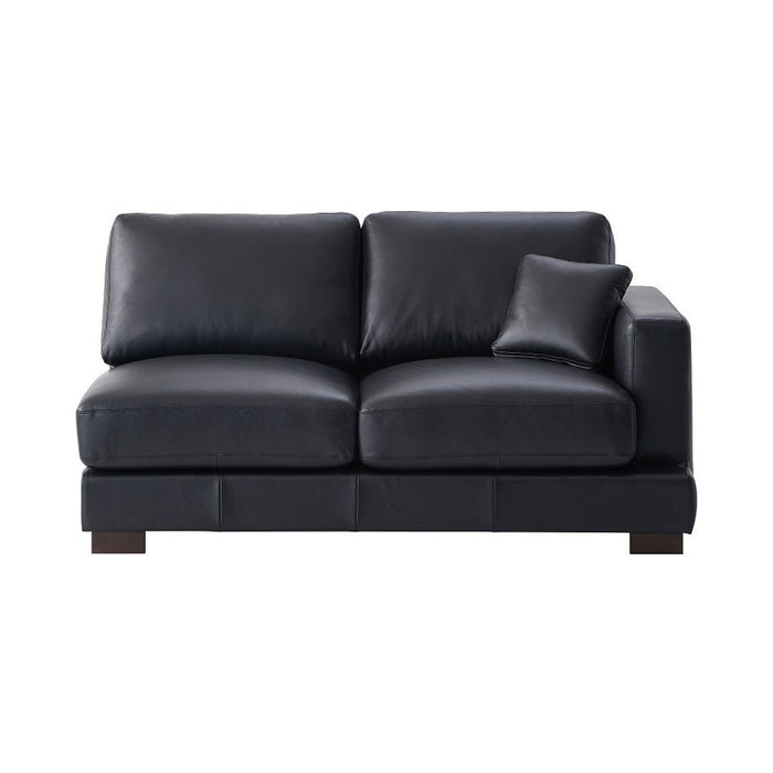 Geralyn - Sectional Sofa With 2 Pillows - Black Leather