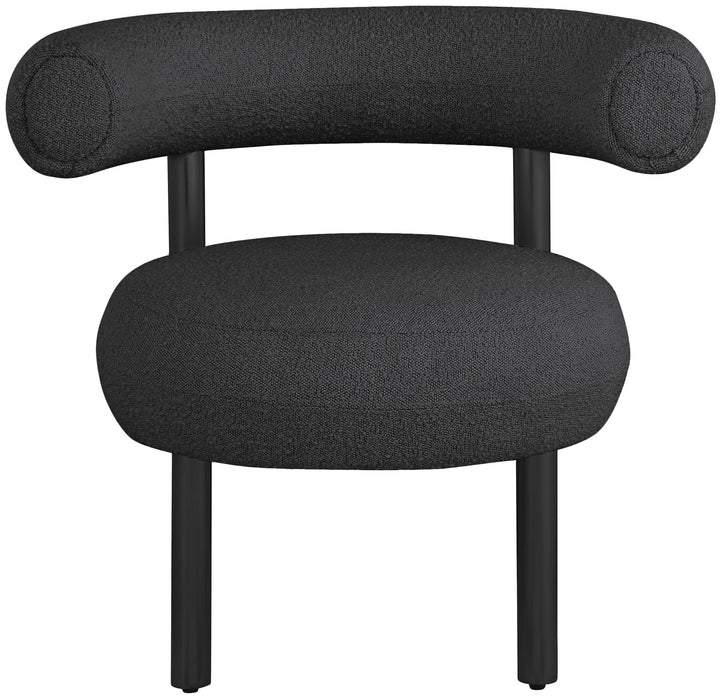 Bordeaux - Boucle Fabric Accent Chair With Black Legs