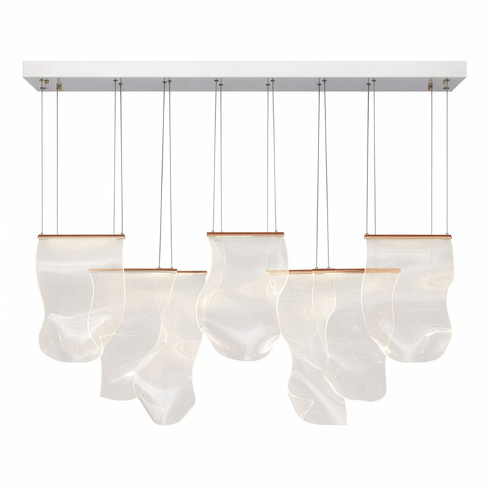 Michael Amini Lighting - Sheer Waves 8-Light Modern LED Chandelier - Rose Gold