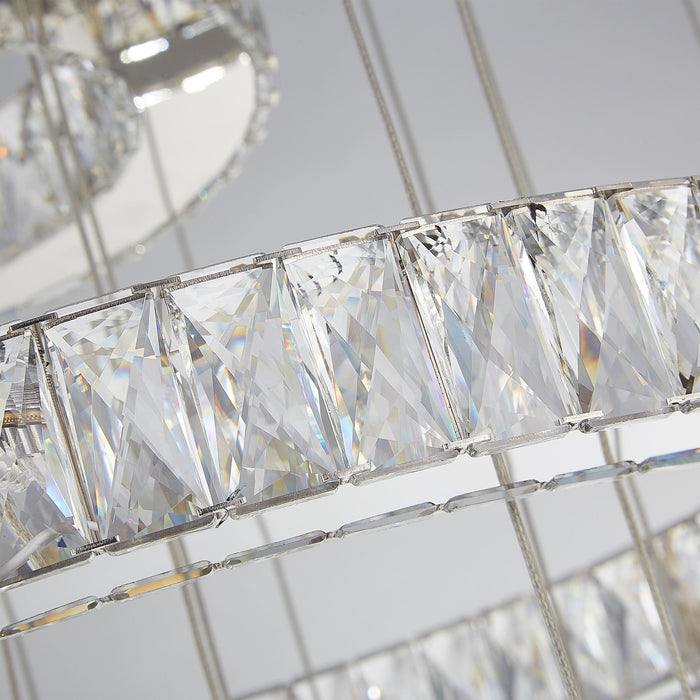 Michael Amini Lighting - Crossover Modern Crystal LED Chandelier - Chrome