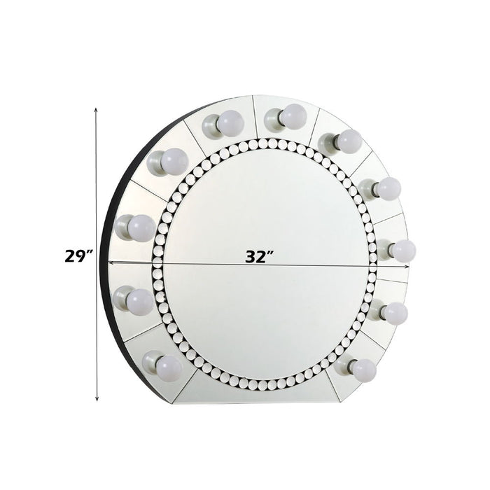 Farai - 29" Accent Mirror - Mirrored & Faux Crystal Diamonds