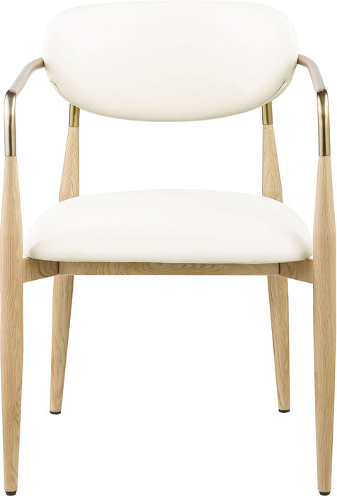 Ronda - Vegan Leather Upholstered Dining Arm Chair - Natural Legs