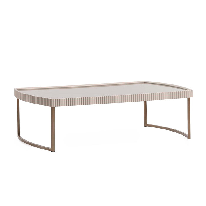 Lisbon - Cocktail Table - Silken Cream / Bronze