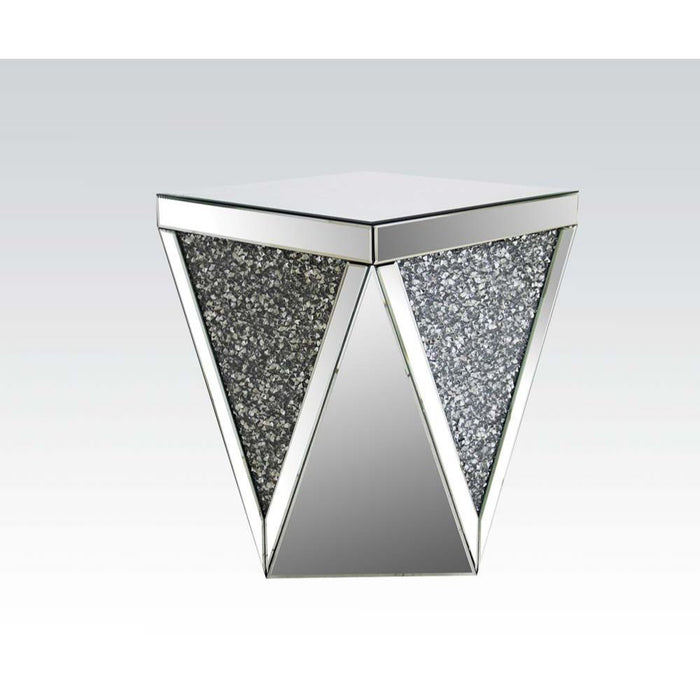 Noralie - 19" End Table - Mirrored & Faux Diamonds