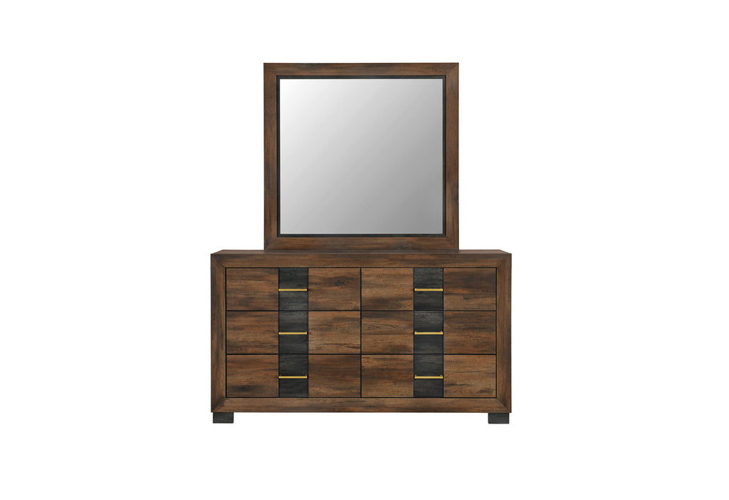 Optimus - 5 Piece Full Bedroom Set - Black / Brown