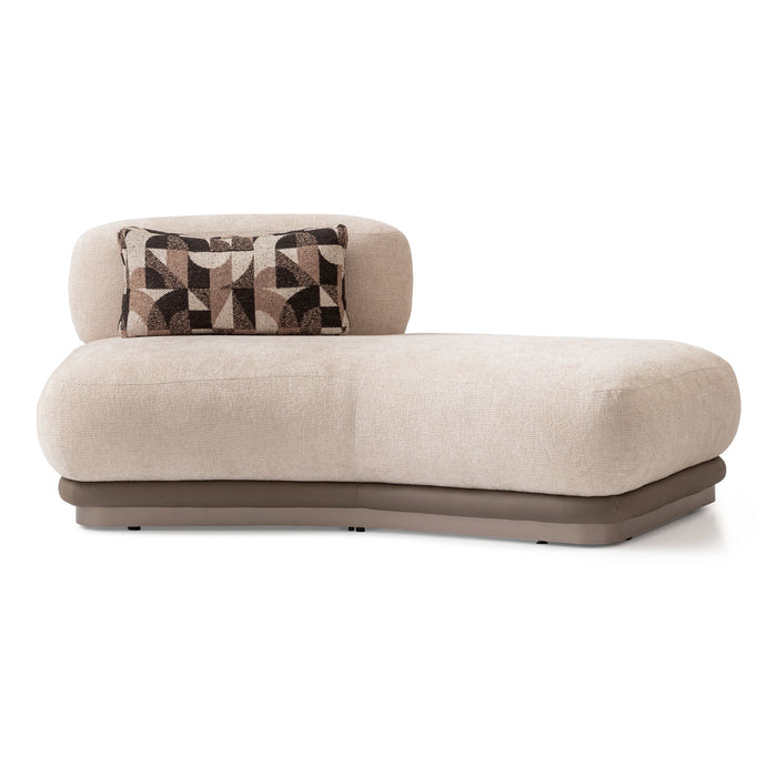 Bristol Point - Armless Chaise - Fawn / Saddle Brown