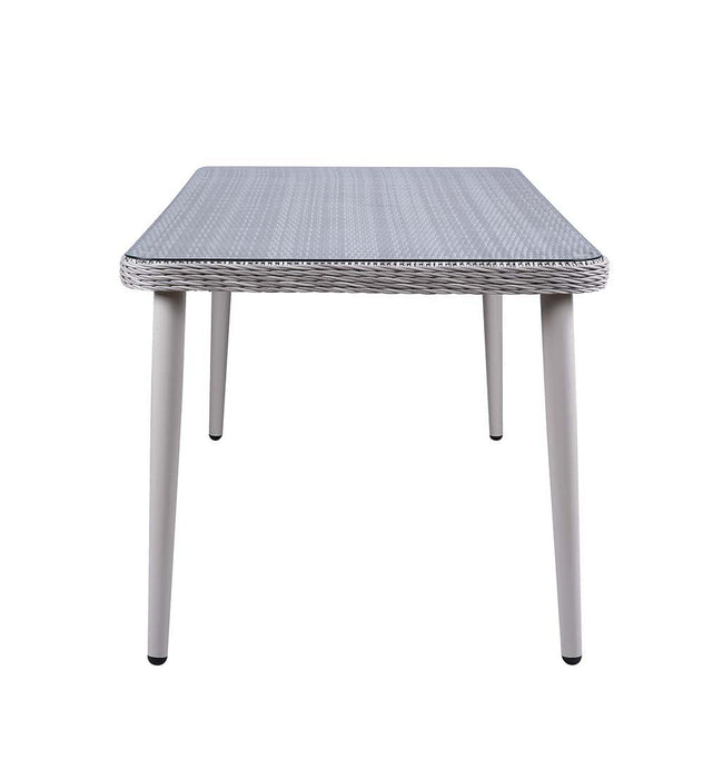 Jenneva - 7 Piece Patio Dining Set - Night Green Fabric & Gray