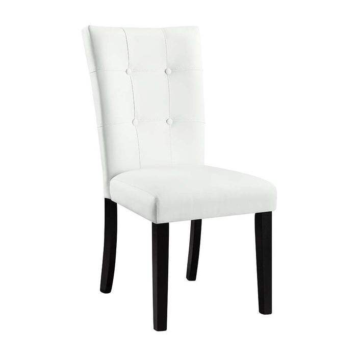 Hussein - Side Chair Set of 2) - White Synthetic Leather & Black