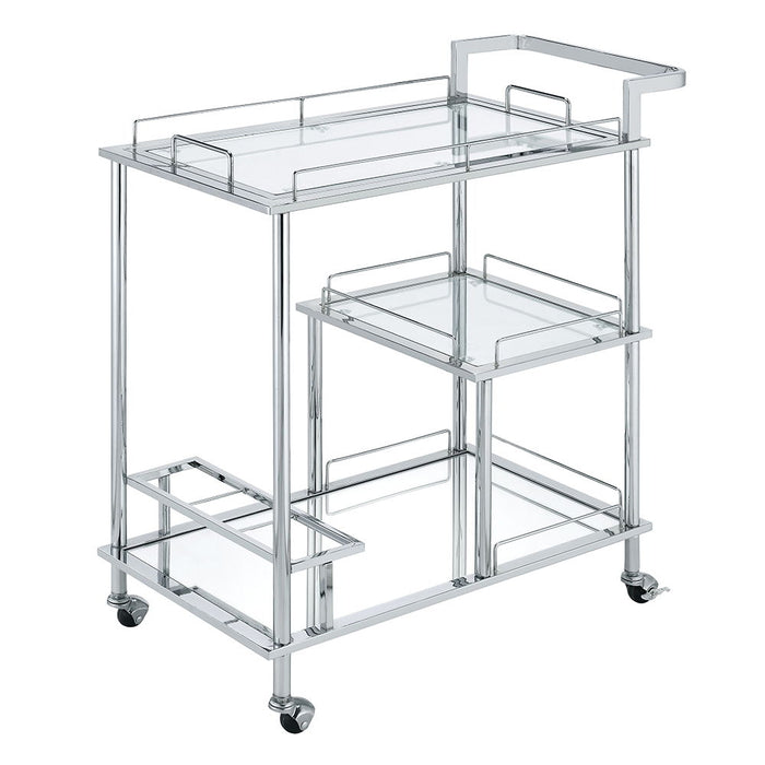 Splinter - Serving Cart - Clear Glass & Chrome