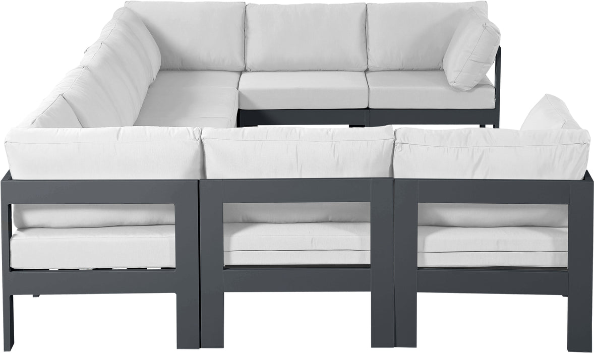 Nizuc - Outdoor Patio 9 Piece Modular Sectional With Gray Frame
