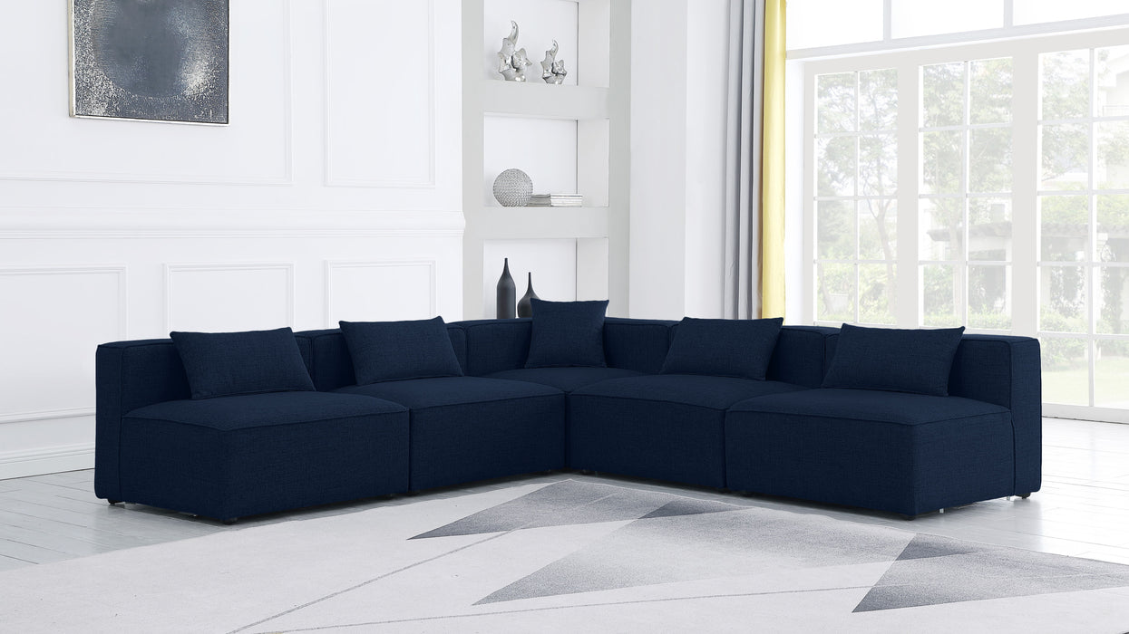 Cube - Linen 5 Piece Modular Corner Armless Sectional