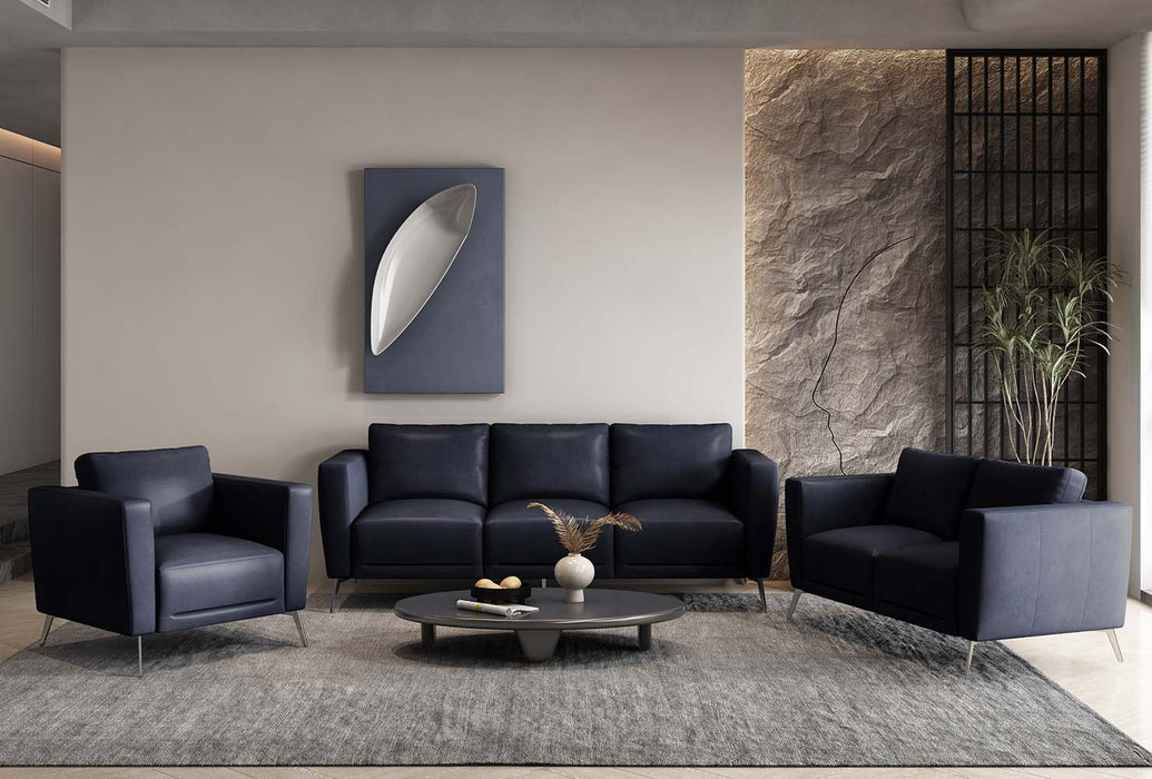Astonic - Loveseat - Blue Leather