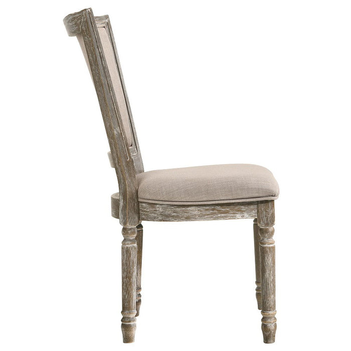 Gabrian - Fabric Side Chair Set of 2) - Two-Tone Beige & Reclaimed Gray