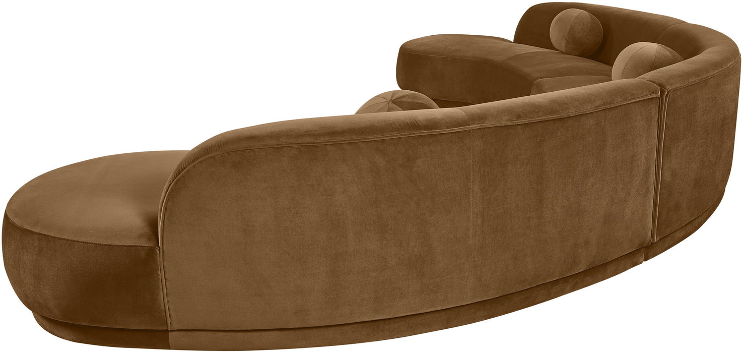 Avra - 177.5" Velvet Performance Fabric Upholstered Sectional