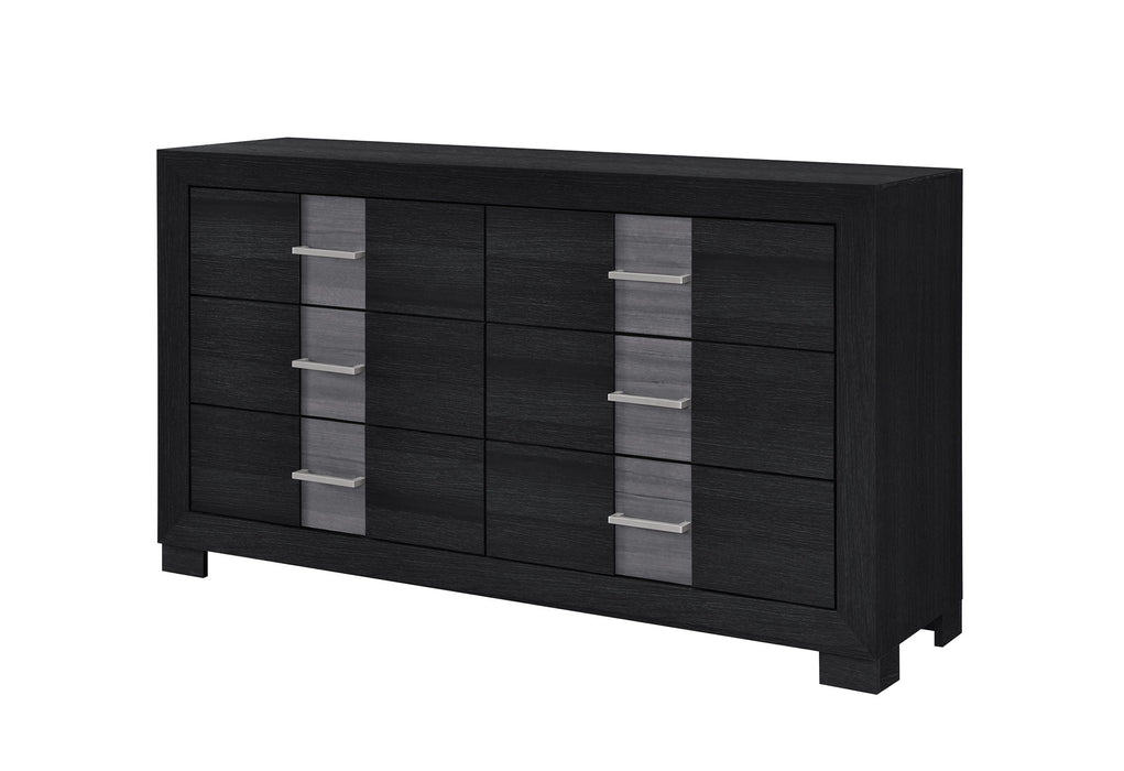 Optimus - 4 Piece Bedroom Set (King Bed, Dresser, Mirror, Nightstand) - Black