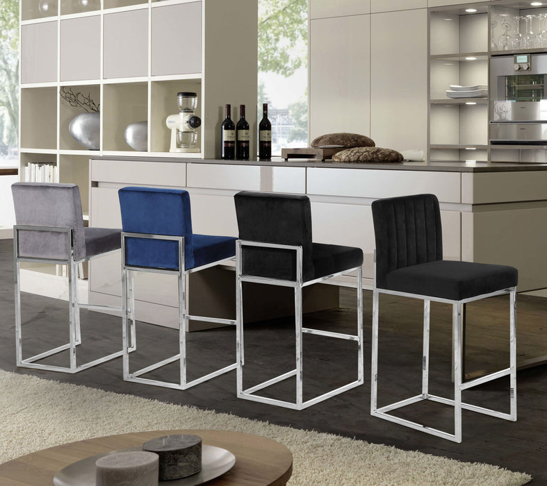 Giselle - Stool with Chrome Legs