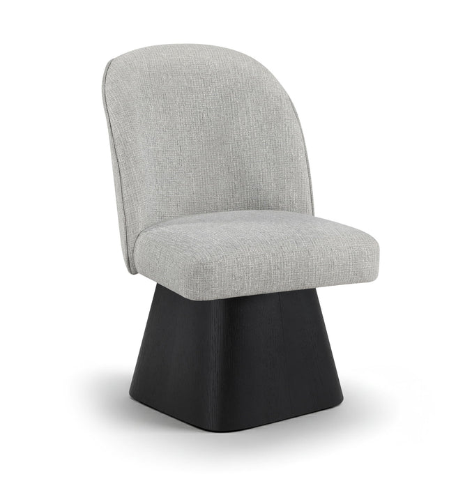 Marlowe - Linen Textured Fabric Upholstered Swivel Dining Side Chair - Stained Black