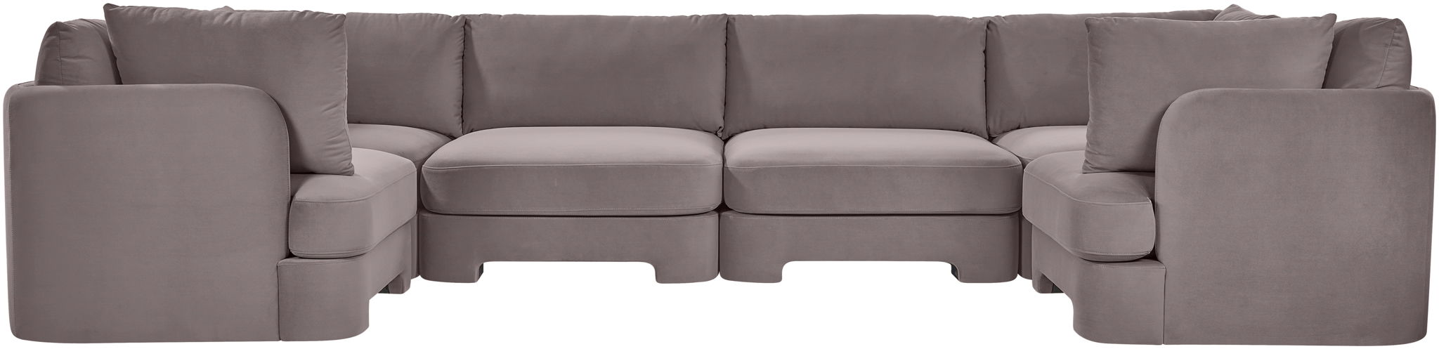 Hammond - Velvet Performance Fabric Upholstered 6 Piece U-Shaped Sectional