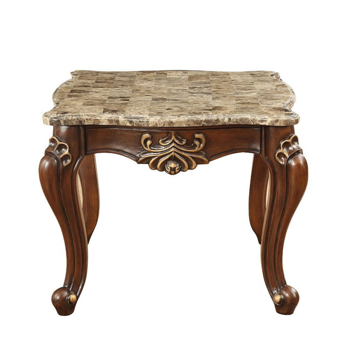 Shalisa - End Table - Marble Top & Walnut